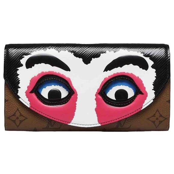 Louis Vuitton Kabuki Wallet Sarah eyes Monogram Japan Pink Long Leather Rare LV - Picture 1 of 16